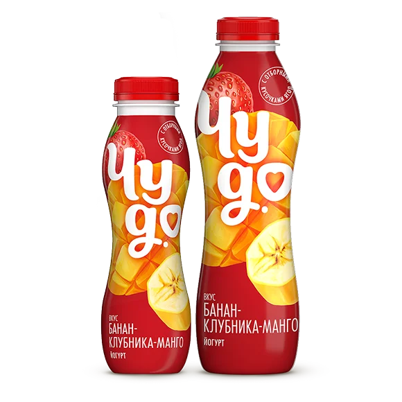 Йогурт питьевой банан-клубника-манго